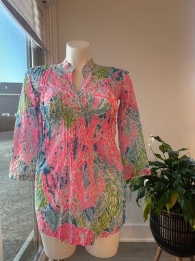 Original Lets Cha Cha Lilly Pulitzer Saraota‎ Tunic